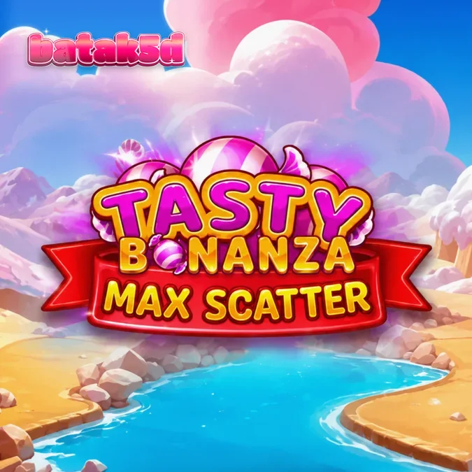 Tampilan visual slot Tasty Bonanza Max Scatter dengan tema permen warna-warni